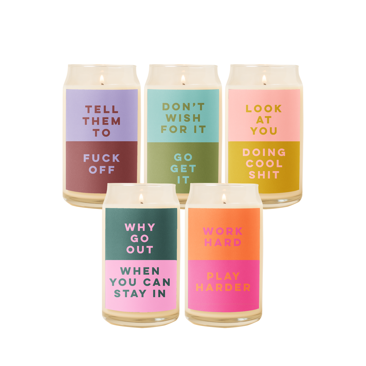 Candle Can Glass - Color Me Happy
