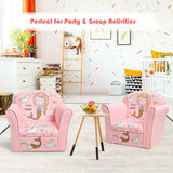 Kids Mermaid Armrest Couch Upholstered Sofa