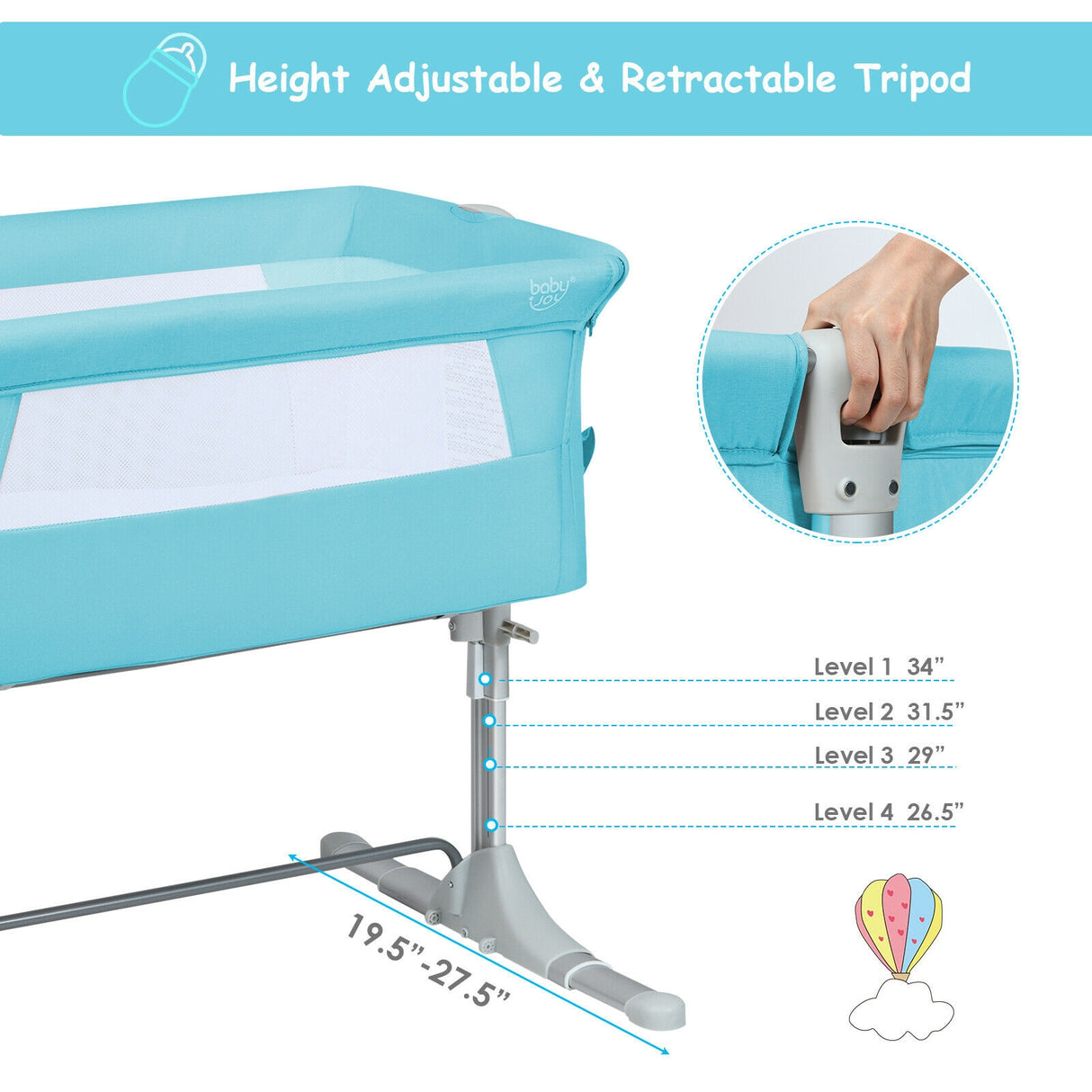 Travel Portable Baby Bed Side Sleeper  Bassinet Crib with Carrying Bag