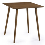 27.5 Inch Small Square Wooden Dining Table for 2-4 People Space-Saving Dining Room Table-Walnut