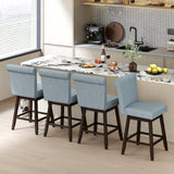 27 Inch Counter Height Bar Chairs with Rubber Wood Legs Set of 2
