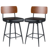 Padded Counter Barstools Set of 2 with Metal Legs