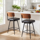 Padded Counter Barstools Set of 2 with Metal Legs