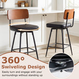 Padded Counter Barstools Set of 2 with Metal Legs
