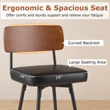 Padded Counter Barstools Set of 2 with Metal Legs