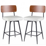 Padded Counter Barstools Set of 2 with Metal Legs