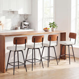 Padded Counter Barstools Set of 2 with Metal Legs