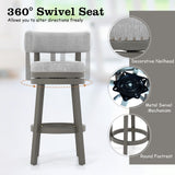 27/31 Inch Swivel Bar Stool with Upholstered Back Seat and Footrest-27 inches