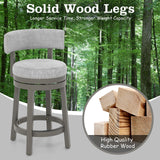 27/31 Inch Swivel Bar Stool with Upholstered Back Seat and Footrest-27 inches