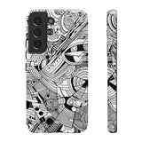 B&W ABSTRACT DOODLE | Tough Phone Case