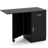Folding Computer Desk with Drawer Mobile Home Office Desk with Cabinet