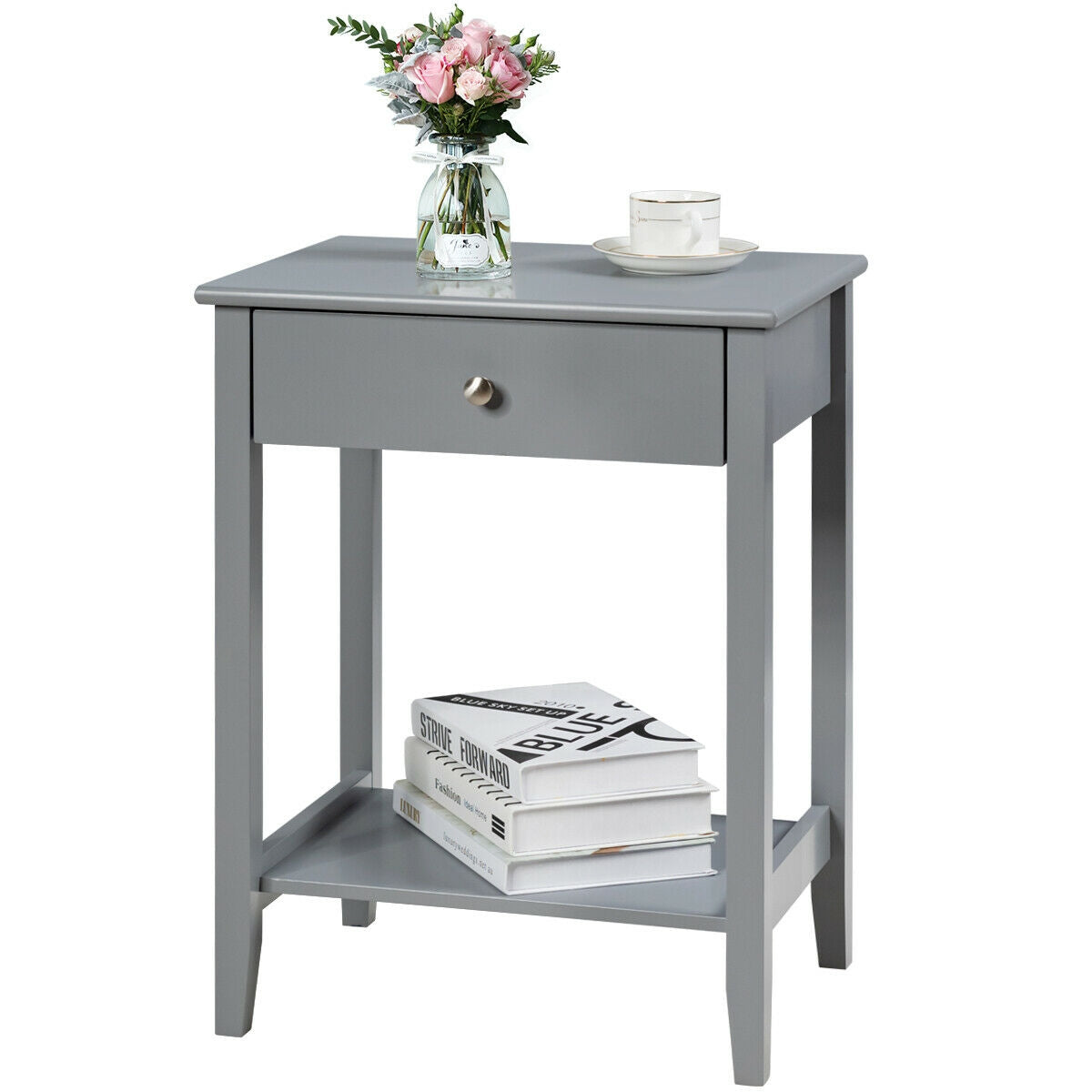 Wooden Nightstand  End Table Storage Display