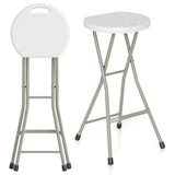 Portable Folding Stools Patio Dining Chairs with 330lbs Limited Sturdy Frame-Set of 1/2
