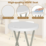 Portable Folding Stools Patio Dining Chairs with 330lbs Limited Sturdy Frame-Set of 1/2