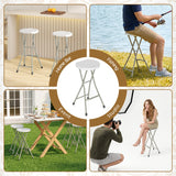 Portable Folding Stools Patio Dining Chairs with 330lbs Limited Sturdy Frame-Set of 1/2