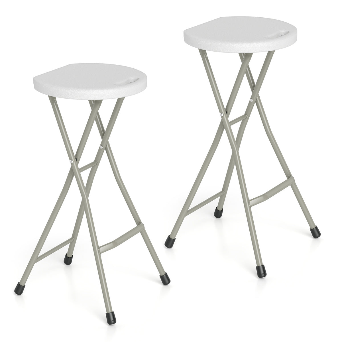 Portable Folding Stools Patio Dining Chairs with 330lbs Limited Sturdy Frame-Set of 1/2
