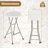 Portable Folding Stools Patio Dining Chairs with 330lbs Limited Sturdy Frame-Set of 1/2