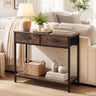29.5â Narrow Console Table with 2 Fabric Drawers and Open Compartment