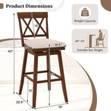 Counter Height Barstools with Backrest and Upholstered Seat Cushion for Kitchen Dining Room-24/Room-29 Inch