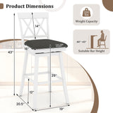 Counter Height Barstool/Barstools with Backrest and Upholstered Seat Cushion for Kitchen Dining Room-29/Room-24 Inch