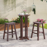 29 Inch HDPE Patio Bar Stool Set of 2 Armless Saddle Stools