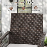 29 Inches Patio 360° Swivel Bar Stool with Cross-Woven Armrests and Seat Cushion-White