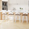 29" Rubberwood Swivel Barstools Set of 4 with Backrest and Large Seat