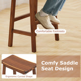 29" Set of 2 Saddle-Seat Counter Height Stools with Curved Seat and Footrests