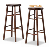 29" Swivel Bar Stools Set of 2 with Footrests & Crossbars