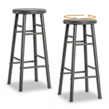 29" Swivel Bar Stools Set of 2 with Footrests & Crossbars