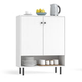 2-Door Sideboard Buffet Cabinet Kitchen with Adjustable Shelf-White