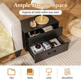 2-Drawer Stackable Horizontal Storage Cabinet Dresser Chest with Handles