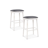 24 Inch Bar Stool Set of 2 with Padded Seat Cushions and Wood Legs