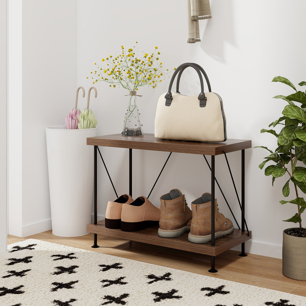 3-Tier Multipurpose Display Rack with Metal Frame