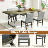 Upholstered Dining Chairs Set of 2 with Rubber Wood Legs and High Back-Gray
