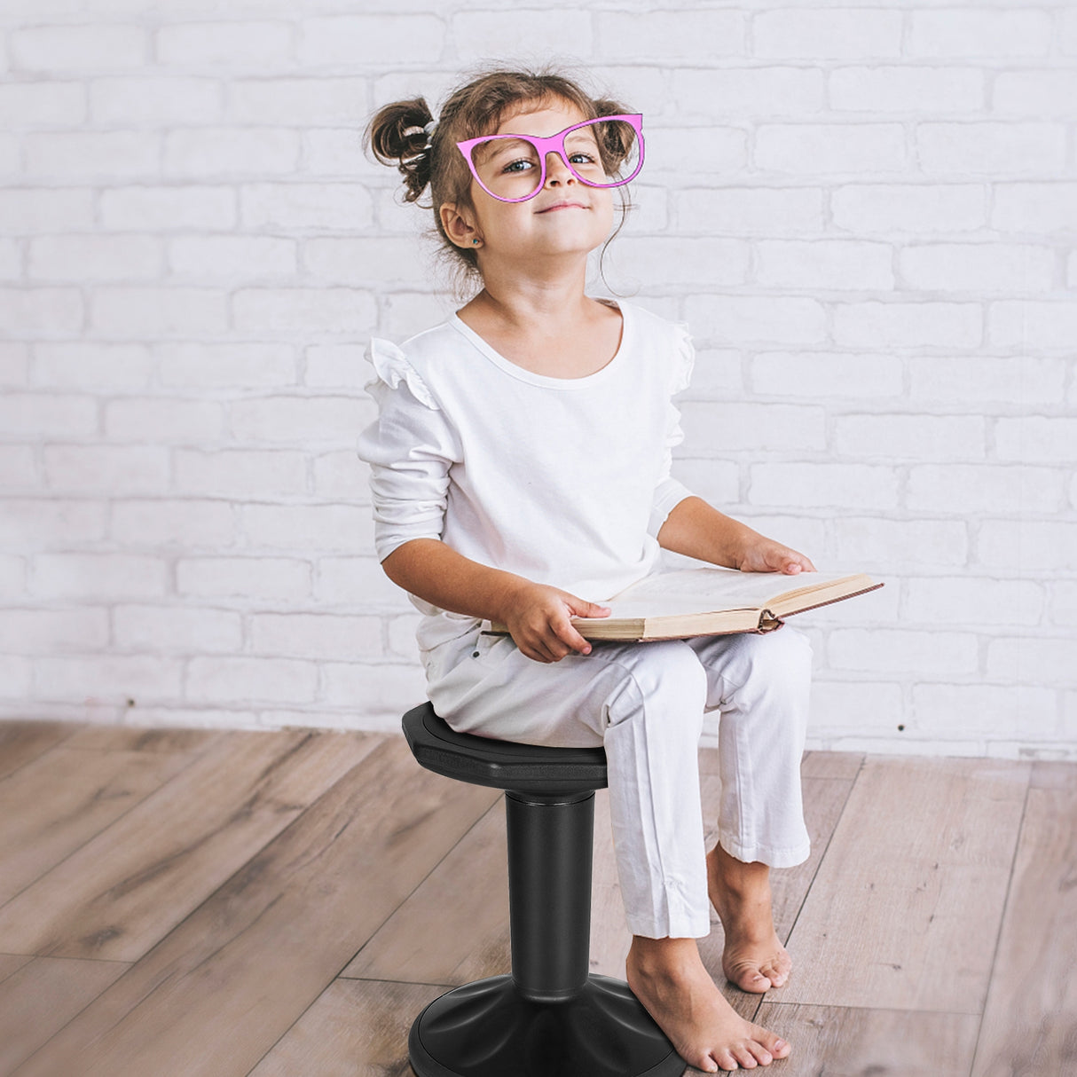 Adjustable Active Learning Stool Sitting Home Office Wobble Chair with Cushion Seat