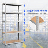 72 Inch Storage Shelf Steel Metal 5 Levels Adjustable Shelves