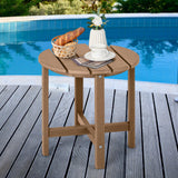 Set of 2 18 Inch Round Weather-Resistant Adirondack Side Tables