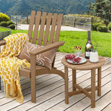 Set of 2 18 Inch Round Weather-Resistant Adirondack Side Tables