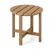 Set of 2 18 Inch Round Weather-Resistant Adirondack Side Tables