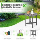 Set of 2 18 Inch Round Weather-Resistant Adirondack Side Tables