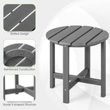 Set of 2 18 Inch Round Weather-Resistant Adirondack Side Tables