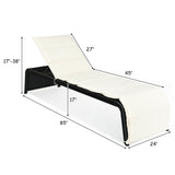 Patio Rattan Lounge Chair Back Adjustable Chaise Recliner  with Cushioned