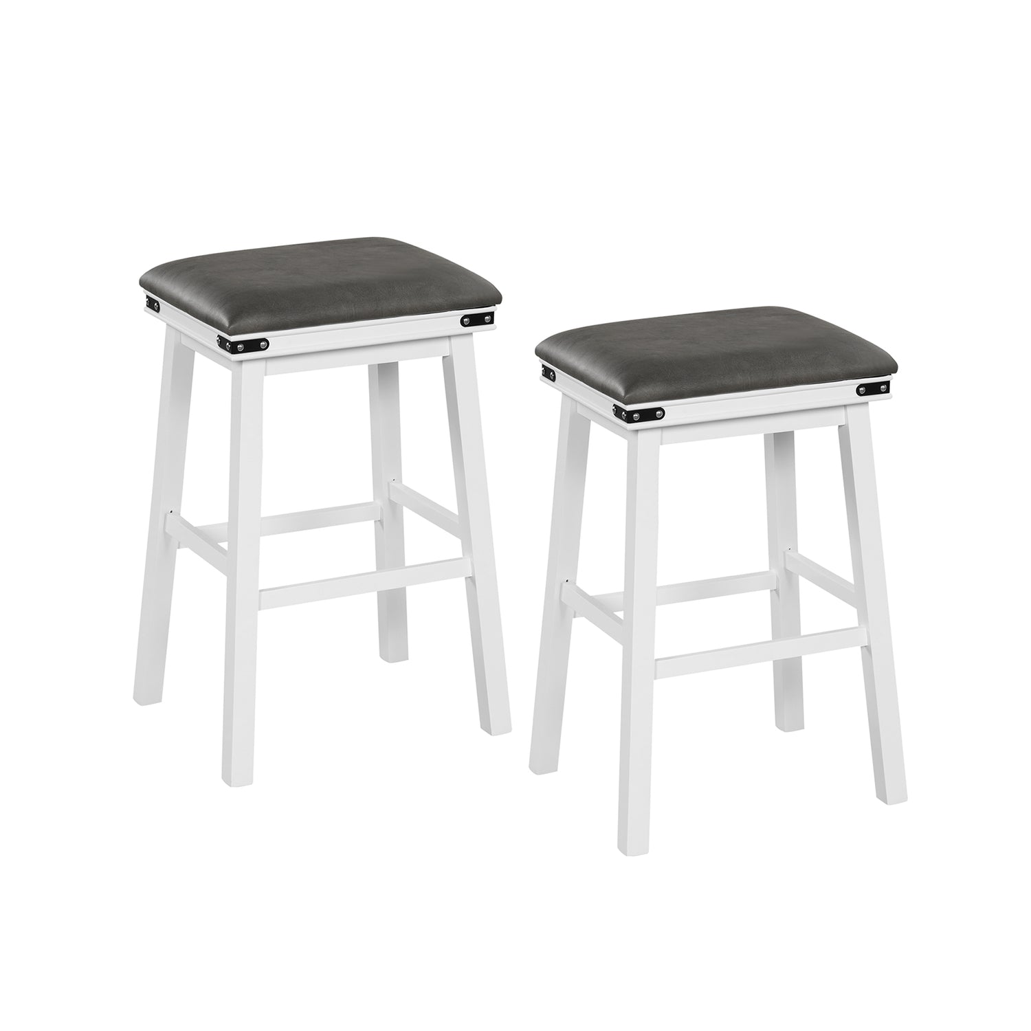 Set of 2 24/30 Inch Dining Bar Stool with Acacia Wood Frame