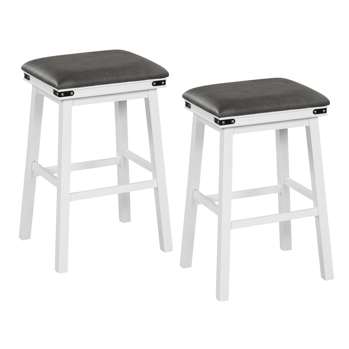 Set of 2 24/30 Inch Dining Bar Stool with Acacia Wood Frame