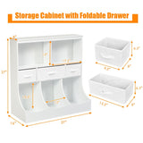 Freestanding Combo Cubby Bin Storage Organizer Unit W/3 Baskets