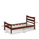 Twin Size Rustic Platform Bed Frame with Headboard and Footboard