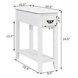 End Table Bedside Sofa End Table Narrow Nightstand with Wooden Legs