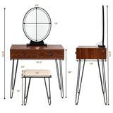 Industrial Makeup Dressing Table with 3 Lighting Modes