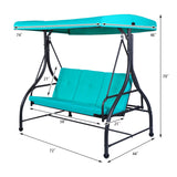 3 Seats Converting Outdoor Swing Canopy Hammock with Adjustable Tilt Canopy